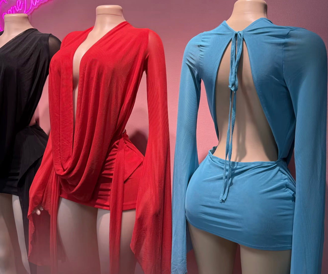 Sexy deep V backless